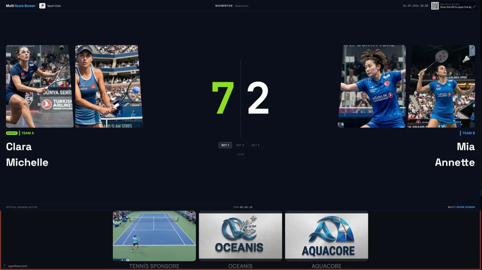 Multi Score Screen – Badminton