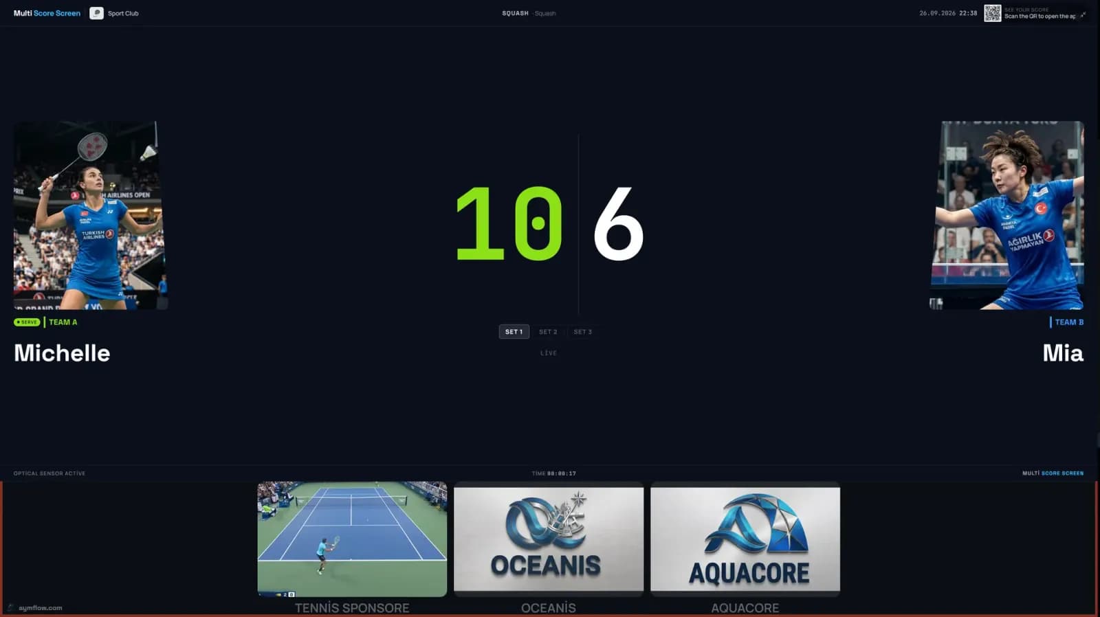 Multi Score Screen – Squash