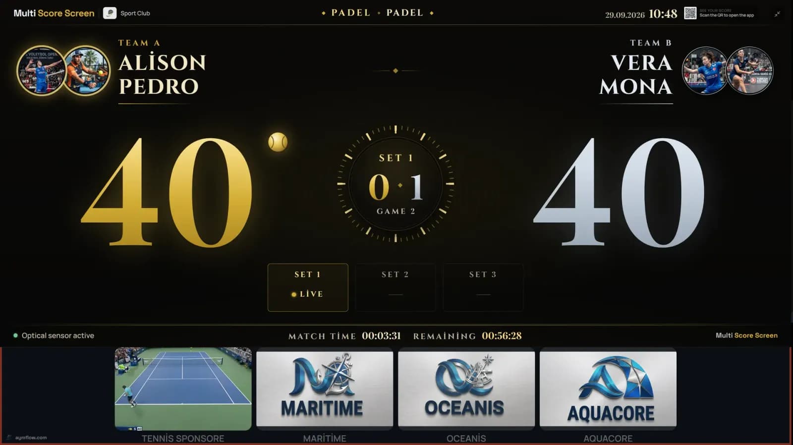 Multi Score Screen – Gold theme
