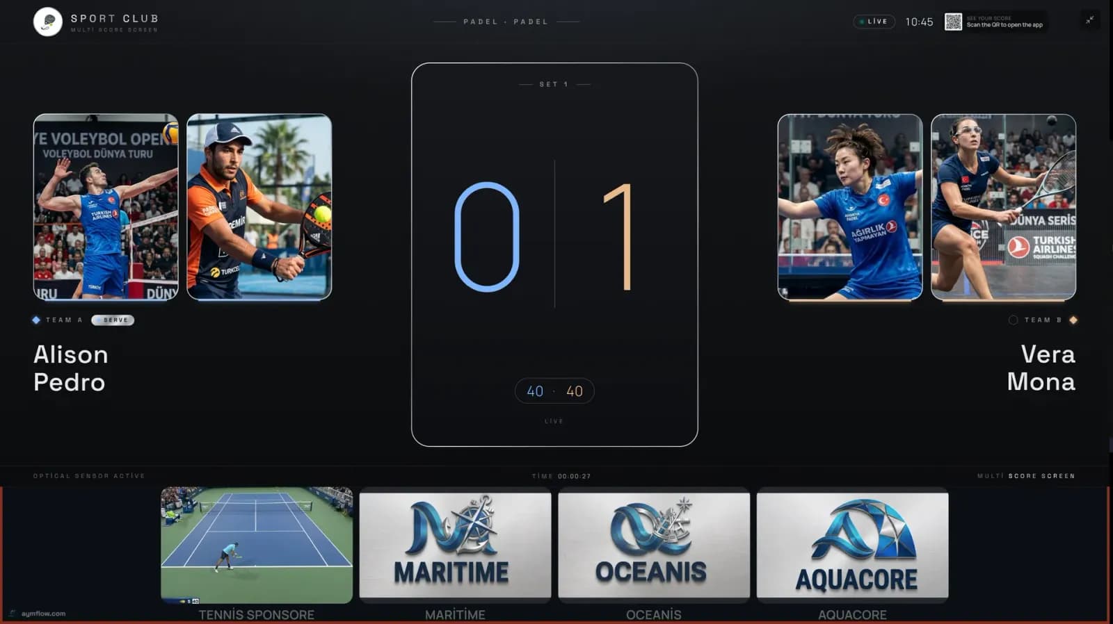 Multi Score Screen – Platinum theme